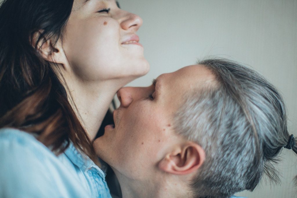 a kiss on the neck