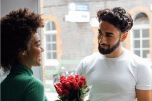 a man talking to a girl